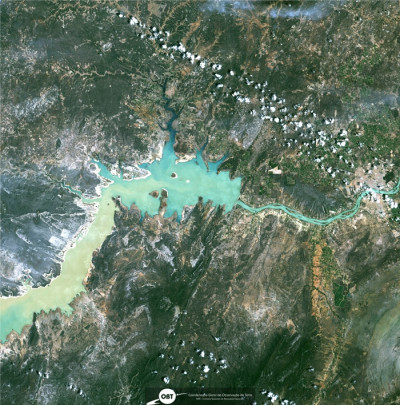 Imagem do satélite sino-brasileiro CBERS-4A de parte do reservatório de Sobradinho