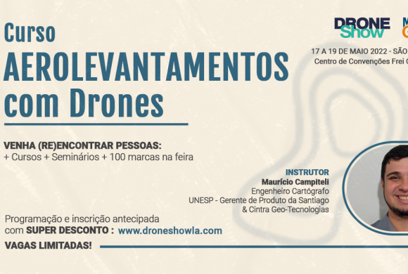Curso Aerolevantamentos com Drones com inscrição aberta e vagas limitadas