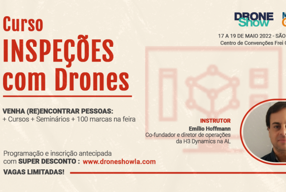 Curso sobre Inpeções com Drones com inscrição aberta e vagas limitadas