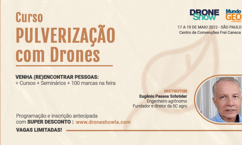 Curso sobre Pulverização com Drones com inscrição aberta e vagas limitadas