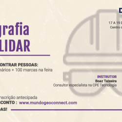 Curso sobre Topografia 3D & Lidar com inscrição aberta e vagas limitadas