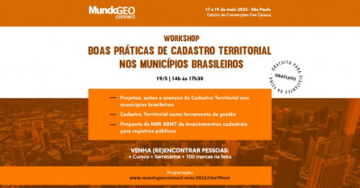 Workshop Boas Práticas de Cadastro Territorial nos Municípios acontece em maio na capital paulista