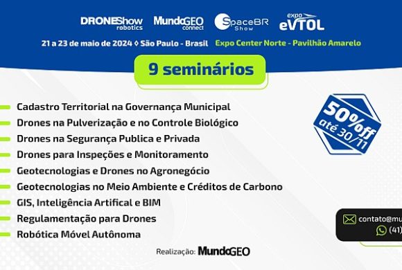9 seminários com 50% off no MundoGEO Connect 2024