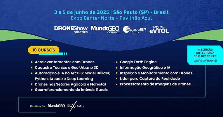 Inscrições abertas nos 10 cursos do MundoGEO Connect 2025