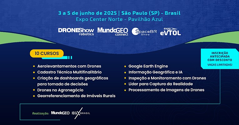 Inscrições abertas nos 10 cursos do MundoGEO Connect 2025