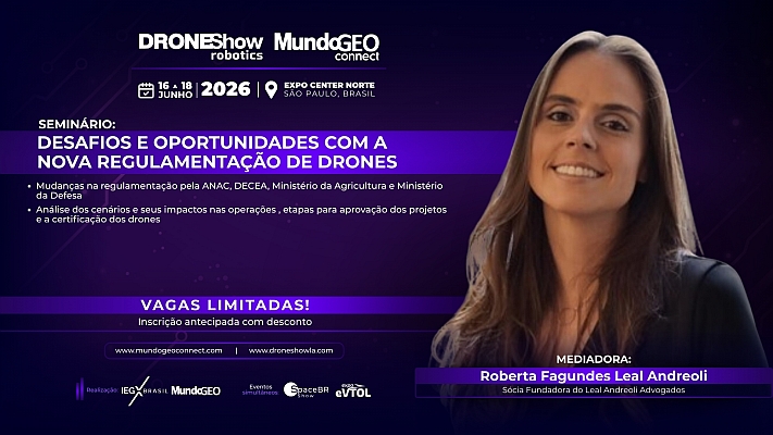 Seminário no MundoGEO Connect debaterá desafios e oportunidades com a nova regulamentação dos drones Seminário no MundoGEO Connect debaterá desafios e oportunidades com a nova regulamentação dos drones
