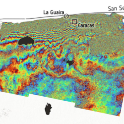 Imagens Sentinel-1 mostram deslocamento do solo após terremotos na Venezuela