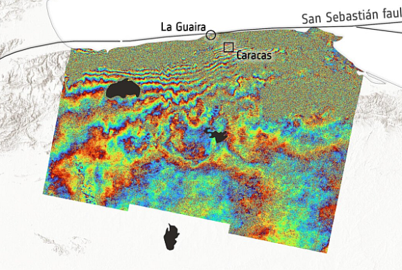 Imagens Sentinel-1 mostram deslocamento do solo após terremotos na Venezuela Imagens Sentinel-1 mostram deslocamento do solo após terremotos na Venezuela
