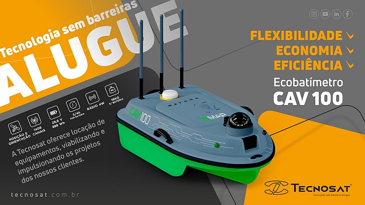 Tecnosat anuncia locação do Ecobatímetro CAV 100 da Xmap