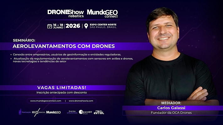 Seminário no MundoGEO Connect debaterá os Aerolevantamentos com Drones Seminário no MundoGEO Connect debaterá os Aerolevantamentos com Drones
