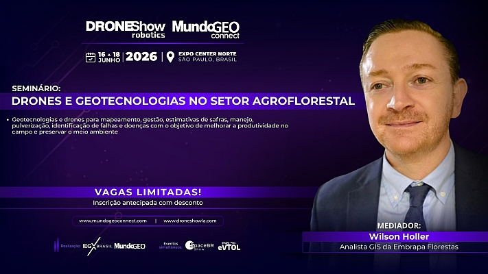 Seminário no MundoGEO Connect debaterá o uso de Drones e Geotecnologias no setor Agroflorestal Seminário no MundoGEO Connect debaterá o uso de Drones e Geotecnologias no setor Agroflorestal