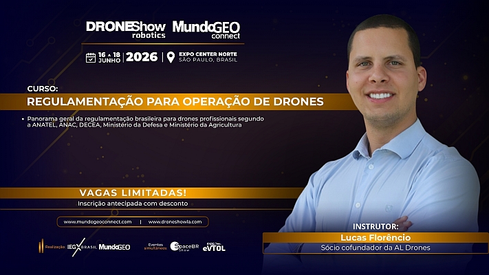 Curso no MundoGEO Connect abordará a Regulamentação para operação de drones